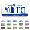 Picture of InkMyPlate Personalized Michigan Blue Car License Plate | 12x6 Inch | Select from All 50 States | 3 sizes | Custom Michigan Plate for front Car Bumper | Personalized Car Tags | USA Thick .040 Aluminum