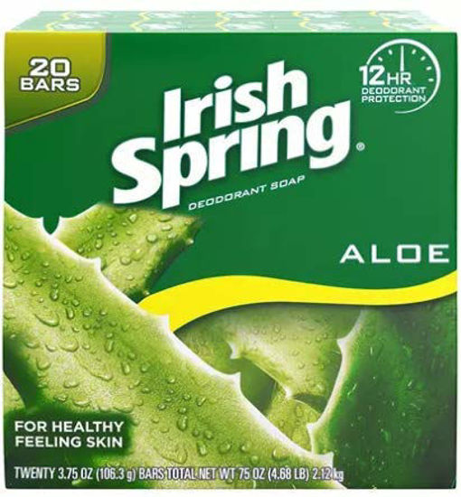 Picture of Irish Spring Deodorant Soap (20 Bars, 3.75oz Each Bar, Aloe)