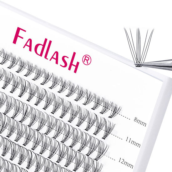 Picture of DIY Eyelash Extension 10D 20D 30D 40D Cluster Lashes Mixed Tray Natural Long Mink Individual Lashes Reusable False Eyelashes Extension (10D-0.07-D, 8-15mm)