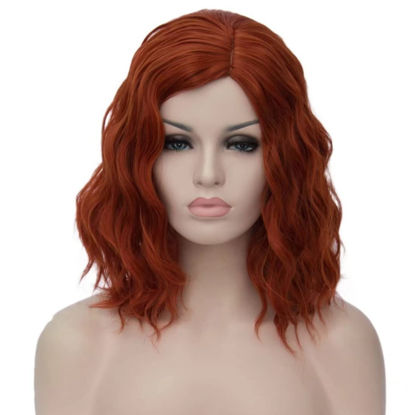 Picture of Ruina Ginger Wigs for Women Costume Wig Colored Short Curly Wavy Bob Hair Wig No Bangs Cute Natural Synthetic Wigs for Party Halloween R019GI