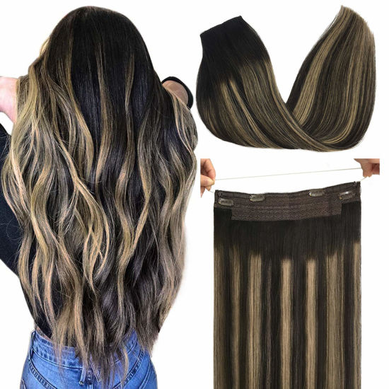 GetUSCart GOO GOO Human Hair Extensions Wire Hair Balayage