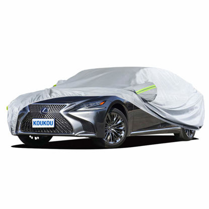 Picture of KouKou 6 Layers Large Car Cover Waterproof All Weather for Automobiles, Fit Sedan Lexus ES350, LS430, BMW 7 Series, 750i, Dodge Charger, Chevy Malibu, Ford Taurus, etc.( Length 208 inches )