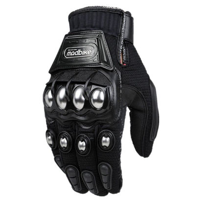Picture of ILM Alloy Steel Touchscreen Bicycle Motorcycle Motorbike Powersports Racing Gloves (XXL, Black) Model 10C