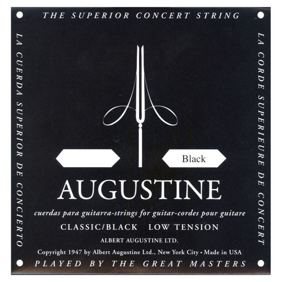 Picture of Augustine AUGBLK-5A Coated 80/20 Bronze Classical Guitar Strings, Light