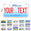 Picture of InkMyPlate Personalized Illinois Small License Plate | Motorcycle 7x4 in | 3 Sizes | Custom License Plates for Kids Bicycles | Power Wheels | Wagons | ATV | USA Thick .040 Aluminum