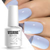 Picture of Vishine Nail Gel Polish, 15ml Soak Off Nail Gel Polish Nail Art Manicure Salon DIY, UV LED Lamp Required - Muted Baby Blue 0.5 OZ