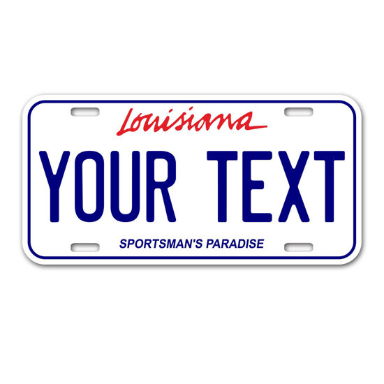 Picture of InkMyPlate Personalized Louisiana Car License Plate | 12x6 Inch | Select from All 50 States | 3 Sizes | Custom Plate for Front Car Bumper | Personalized Car Tags | USA Thick .040 Aluminum