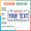 Picture of InkMyPlate Personalized Louisiana Car License Plate | 12x6 Inch | Select from All 50 States | 3 Sizes | Custom Plate for Front Car Bumper | Personalized Car Tags | USA Thick .040 Aluminum