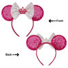 Picture of Eisyaa Mouse Ears Bow Headbands, Sequin Minnie Ears Headband Glitter Party Princess Decoration Cosplay Costume (Rose-Red Crown)