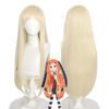 Picture of Uniquebe Anime Wig Golden Long Straight Ririka Momobami Cosplay Wigs for Anime Kakegurui Compulsive Gambler Golden for Halloween (Momobami Ririka)