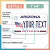 Picture of InkMyPlate Personalized Arizona Vet Small License Plate | Motorcycle 7x4 in | 3 Sizes | Custom License Plates for Kids Bicycles | Power Wheels | Wagons | ATV | USA Thick .040 Aluminum