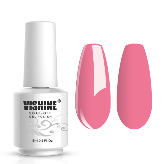 Picture of Vishine Soak Off UV LED Gel Polish Lacquer Nail Art Manicure Varnish 15ml Rose Shadow (1058)