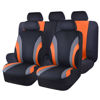 Picture of CAR PASS Line Rider Sporty Cloth 11PCS Universal Fit Car Seat Cover -100% Breathable with 5mm Composite Sponge Inside,Airbag Compatible,3zipper Bench(Full Set, Black and Orange)