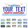 Picture of InkMyPlate Personalized North Carolina Car License Plate | 12x6 Inch | Select from All 50 States | 3 Sizes | Custom Plate for Front Car Bumper | Personalized Car Tags | USA Thick .040 Aluminum