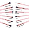 Picture of MSQ Eye Makeup Brushes 12pcs Eyeshadow Makeup Brushes Set with Soft Synthetic Hairs & Real Wood Handle for Eyeshadow, Eyebrow, Eyeliner, Blending (Pink)