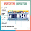 Picture of InkMyPlate Personalized Nevada Car License Plate | 12x6 Inch | Select from All 50 States | 3 Sizes | Custom Plate for Front Car Bumper | Personalized Car Tags | USA Thick .040 Aluminum