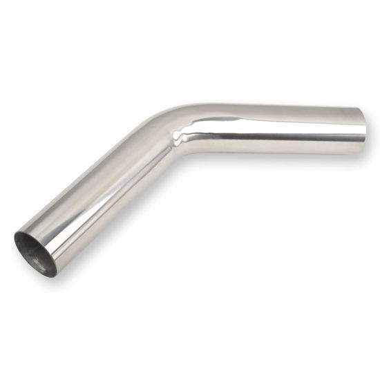 Picture of FGJQEFG 2.5 Inch 45 Degree DIY Custom Mandrel Exhaust Pipe Tube Pipe, T304 Stainless Steel, Universal Fit, 23.62 Inch End to End Length, 2.5'' OD Mandrel Bend Pipe