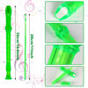 Picture of 4 Pack 8 Hole Plastic Soprano Descant Recorder With Cleaning Rod, Instruction and Storage Bag, German Style (Clear Green)