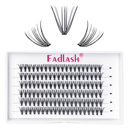 Picture of D Curl Lash Clusters 10d 20d 30d 40d Individual Lashes Wispy Cluster Lashes DIY Eyelash Extension Eyelash Clusters Individual Lash Extension Supplies (20D-0.10D, 16mm)