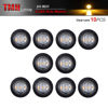 Picture of TMH 3/4 Inch Clear Lens Amber 3 LED Clearance Side Marker Indicator Lights Round Mini Lamp with Rubber 12V DC for Truck Lorry Tow Trailer Car (Pack of 10)