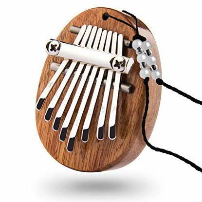 Picture of Mini Kalimba 8 Keys,Solid Wood Finger Thumb Piano, Portable Marimba Instrument Musical Thumb Piano,Gift for Kids Adult Beginners Professional.