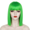 Picture of ENTRANCED STYLES Green Wigs for Women Bob Wig with Bangs, Synthetic Straight Wig Heat Resistant Colored Wigs for Daily Use Halloween Cosplay Party