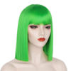 Picture of ENTRANCED STYLES Green Wigs for Women Bob Wig with Bangs, Synthetic Straight Wig Heat Resistant Colored Wigs for Daily Use Halloween Cosplay Party