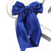 Picture of 2pcs Large Hair Bows for Women Big Bow Clip Girl Scarf French Barrette with Long Silky Satin Ribbon Solid Color Bowknot Hairpin Hair Slides Scrunchies Accessories (Purple Royal Blue)