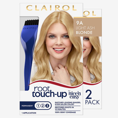 Picture of Clairol Root Touch-Up by Nice'n Easy Permanent Hair Dye, 9A Light Ash Blonde Hair Color, Pack of 2