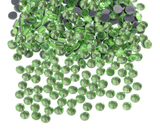 Picture of QOGIR 3000 Pieces SS16 Peridot Hotfix Rhinestones for Crafts Clothes Nail Art Diamantes Flatback 4mm Glass Gems Rhinestone