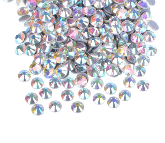 Picture of QOGIR 3000 Pieces SS16 ZD Clear AB Hotfix Rhinestones for Crafts Clothes Nail Art Diamantes Flatback 4mm Glass Gems Rhinestone