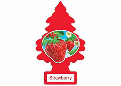 Picture of LITTLE TREES Car Air Freshener | Hanging Paper Tree for Home or Car | Strawberry | 3 Pack