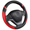 Picture of Steering Wheel Cover for Women Leather Universal Steering Wheel Cover for Car 15 inch (Red)