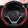 Picture of Steering Wheel Cover for Women Leather Universal Steering Wheel Cover for Car 15 inch (Red)