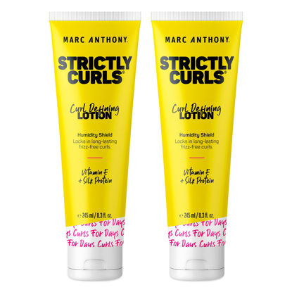 Picture of Marc Anthony Strictly Curls Vitamin E Curl Defining Lotion 2 Pack - Silk Protein Hair Gel for Women, Moisturizing Detangler & Anti Frizz Curl Defining Styling Product for Wavy, Dry Damaged Curly Hair