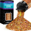 Picture of Holographic Chunky Glitter, 160G/5.64OZ Craft Glitter for Resin, Metallic Iridescent Chunky Fine Glitter Sequin Flake Bulk, Nail Glitter for Makeup Body Face Eye, Tumblers, LEOBRO Ancient Gold Glitter