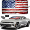 Picture of Autoamerics 1-Piece Windshield Sun Shade Grunge American Flag - 3 USA Design - Foldable Car Front Window Sunshade for Most Sedans SUV Truck - Blocks Max UV Rays and Keeps Your Vehicle Cool - Small