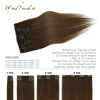 Picture of Clip in Hair Extensions Human Hair Medium Brown 70g #4 22Inch Hair Extensions for women Remy Hair 7PCS