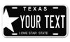 Picture of InkMyPlate Personalized Texas Black Car License Plate | 12x6 Inch | Select from All 50 States | 3 Sizes | Custom Plate for Front Car Bumper | Personalized Car Tags | USA Thick .040 Aluminum