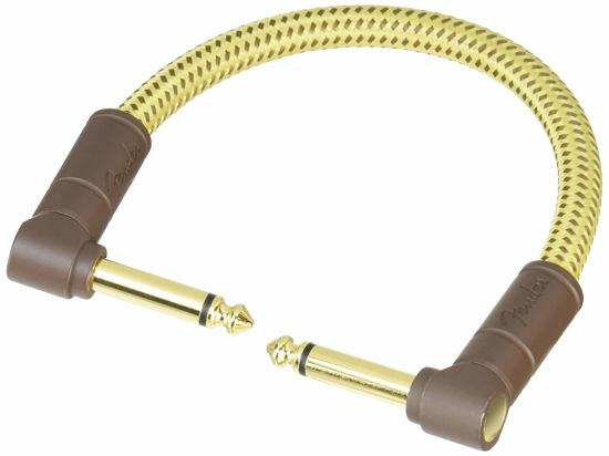 Picture of Fender Deluxe Series Instrument Cable, Angle/Angle, Tweed, 6in, 2-Pack