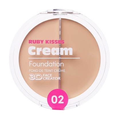 Picture of Ruby Kisses Cream Foundation 3D Face Creator 2-Color Foundation and Concealer, 12 Hour Wear Long Lasting, Medium to Full Coverage (Level 2)