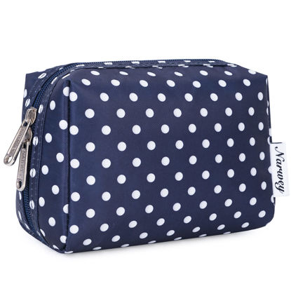 Picture of Small Makeup Bag for Purse Travel Makeup Pouch Mini Cosmetic Bag for Women Girls(Polka Dot, Small)