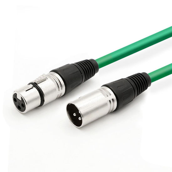 Picture of Dremake XLR to Speaker Cable 3Pin XLR Male to XLR Female Microphone Balanced Snake Cord for PA System, Amplifier, Recording - 25' Balanced Mic Patch Cord - Green