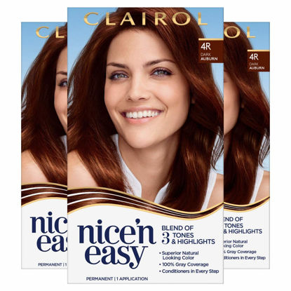Picture of Clairol Nice'N Easy Hair Color Crème, 4R Dark Auburn, Pack of 3 (Packaging May Vary)
