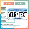 Picture of InkMyPlate Personalized Minnesota Small License Plate | Motorcycle 7x4 in | 3 Sizes | Custom License Plates for Kids Bicycles | Power Wheels | Wagons | ATV | USA Thick .040 Aluminum