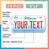 Picture of InkMyPlate Personalized Illinois Small License Plate | Bike 6x3 inch | Select from All 50 States | 3 Sizes | Custom License Plates for Kids Bicycles | Power Wheels | USA Thick .040 Aluminum