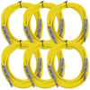 Picture of Seismic Audio - SASTSX-10 (6 Pack) - 10 Foot TS 1/4" Guitar, Instrument, or Patch Cables Yellow