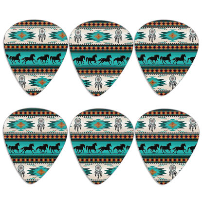 Picture of KEIAHUAN Aztec Horse Guitar Picks for Bass, Acoustic Guitars Electric Guitar Pick Set of 6