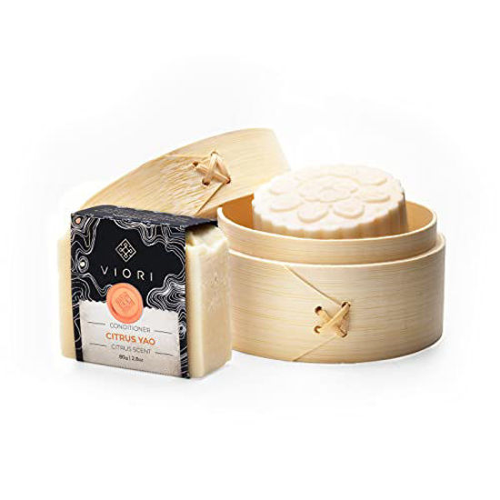 Picture of VIORI Citrus Yao Shampoo Bar, Conditioner Bar, and Bamboo Holder Set (Includes Bamboo) - Handcrafted with Longsheng Rice Water & Natural Ingredients - Sulfate-free, Paraben-free, 100% Vegan