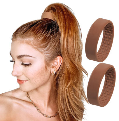 Picture of PONY-O 2 Pack Copper Original Patented Hair Accessory, Ponytail Holder, Hair Tie alternative